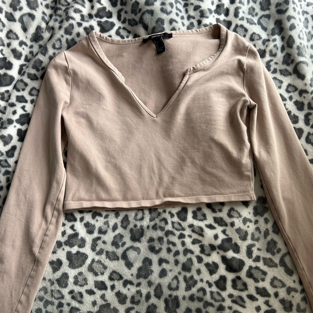 tan forever 21 crop top